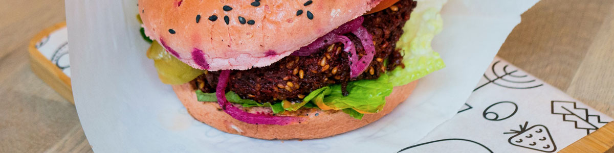 Vegan Veggie Burger with Lettuce & Onion